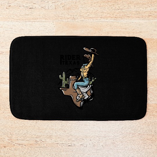 WILD WEST COW GIRL Bath Mats