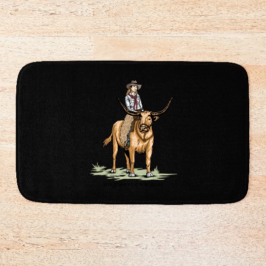 WILD WEST COW GIRL Bath Mats