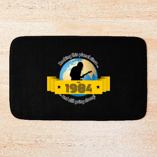 40th birthday Rocking this planet since 07/1984 Bath Mats