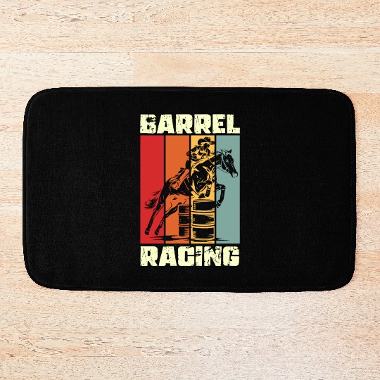 Retro Barrel Racing Gifts Bath Mats