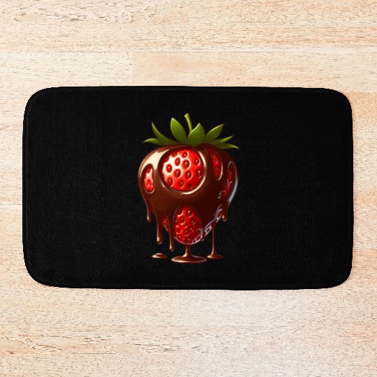 Strawberry chocolate delicious treat dessert Bath Mats