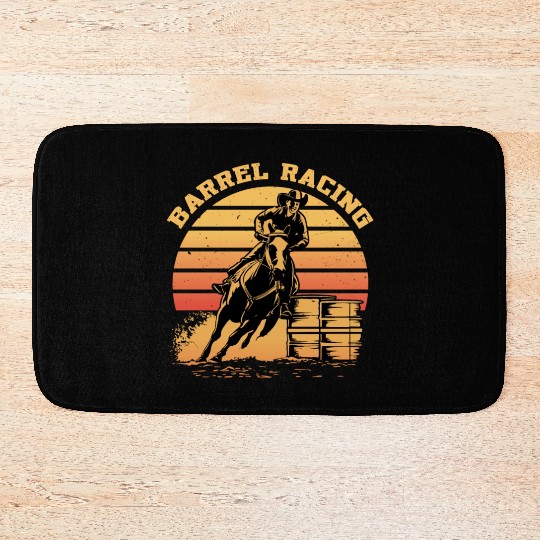 Retro Themed Barrel Racing Gifts Bath Mats