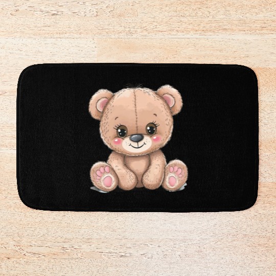 Cute Kawaii Teddy Bear Clipart, Cute Teddy Bear Bath Mats