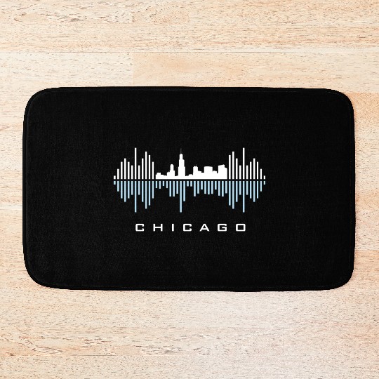 Chicago City Sound Waves Bath Mats
