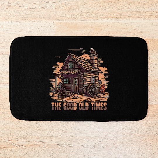 The Good Old Times: Wooden Shack Nostalgia Bath Mats