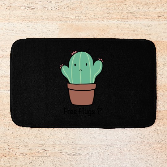 Sweet cactus free hugs ? Bath Mats