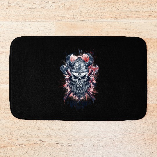 "Warrior Spirit - Viking Skull Design" Bath Mats