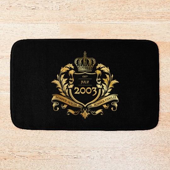 21st birthday "Semper Verum - Established 07/2003 Bath Mats