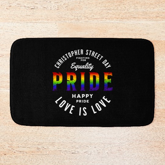 Love Is Love Gay Pride Colors Of Rainbow LGBTQ+ Bath Mats