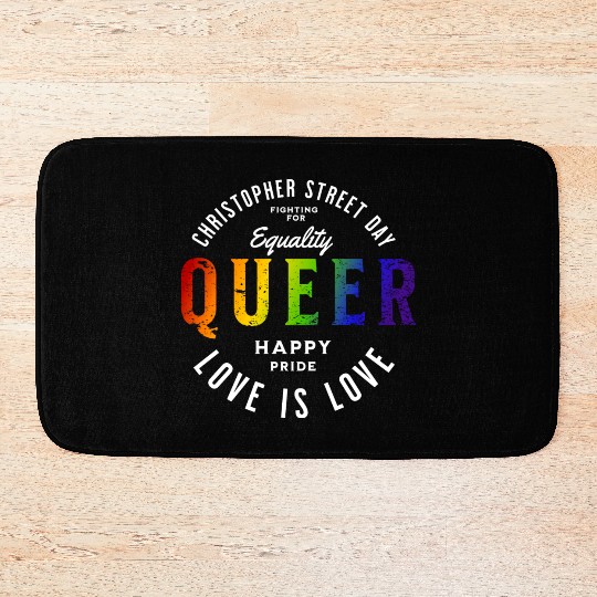 Love Is Love Gay Pride Colors Of Rainbow LGBTQ+ Bath Mats