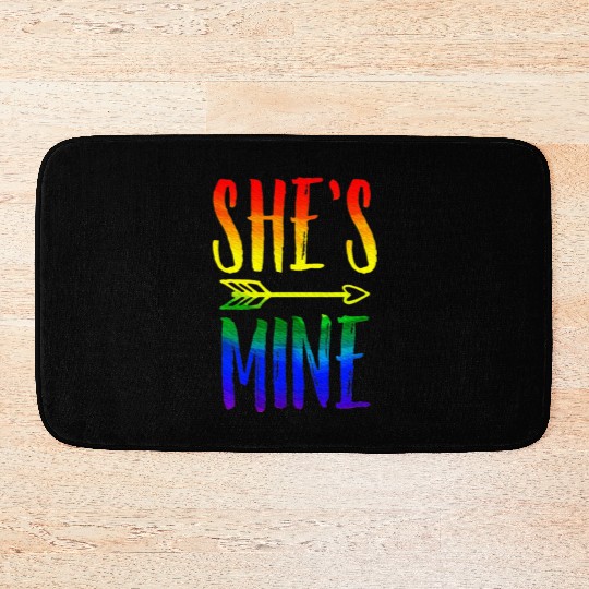 I'm Hers She's Mine LGBT Pride Lesbian Couple Bath Mats