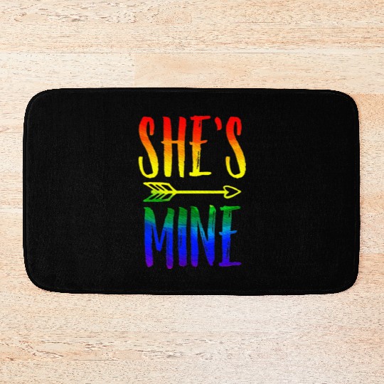 I'm Hers She's Mine LGBT Pride Lesbian Couple Bath Mats