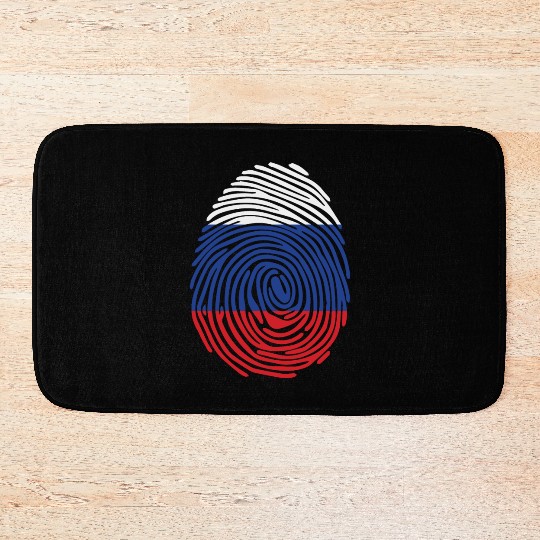 Russian fingerprint flag Bath Mats