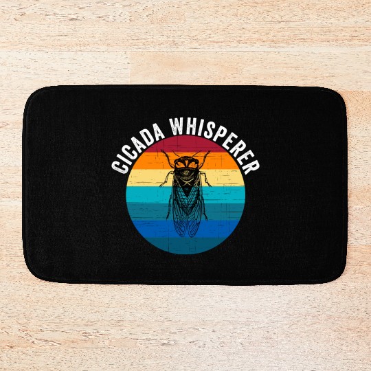 Funny Cicada Whisperer Funny Cicada Magicicada Bath Mats