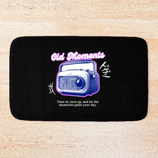 Lilac Black Halftone Radio Portrait Bath Mats