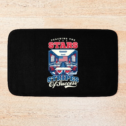 Patriotic Teacher Teaching Stars Stripes Success Bath Mats