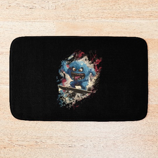 Skateboard Shenanigans: Comical Monster's Hilariou Bath Mats
