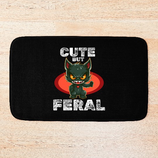 Cute But Wild: Zombie Voodoo Cat For Halloween Bath Mats