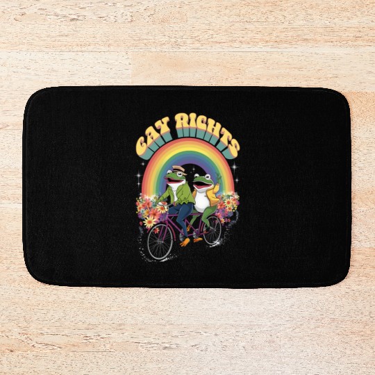 Funny Frog Gay Rights LGBT Rainbow Pride Month Bath Mats