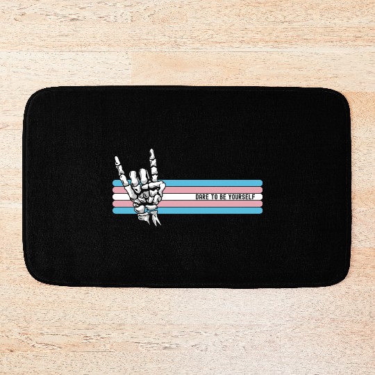Dare to be Yourself, Rock Skull LGBTQ Ally Bath Mats