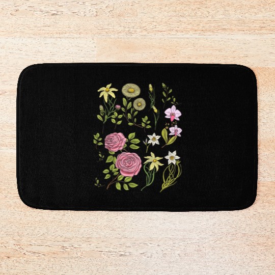 Flowers Cottagecore Mushroom Indie Clothes Bath Mats