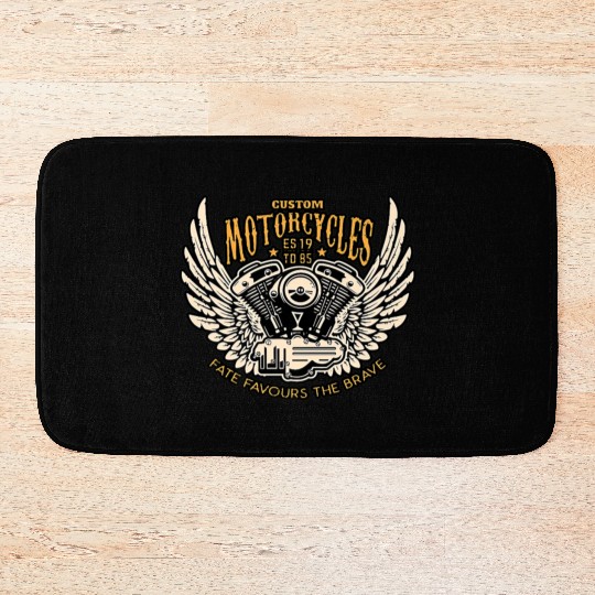 Motorcyclists chopper clothing Premium Bath Mats