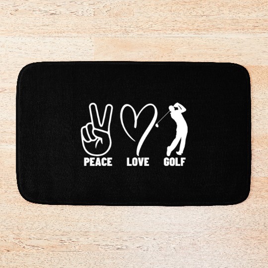 Peace Love Golf Funny Golfing Bath Mats