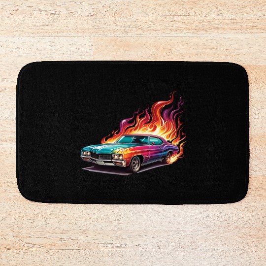 Retro American Racing Muscle Car Bath Mats