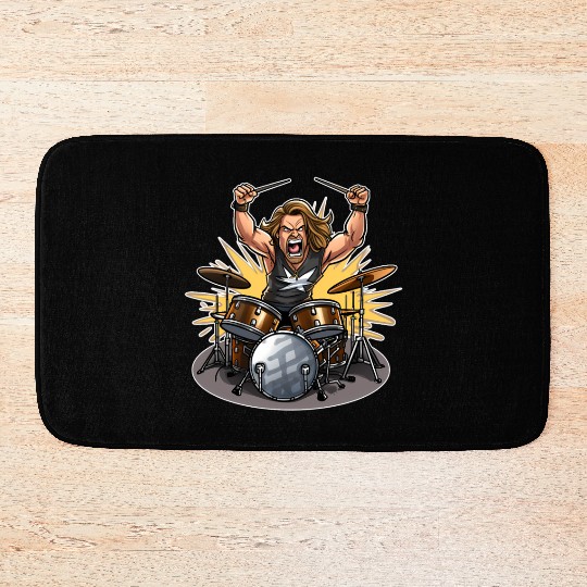 Epic Thunderous Drummer: Unleash Your Rock Star Bath Mats