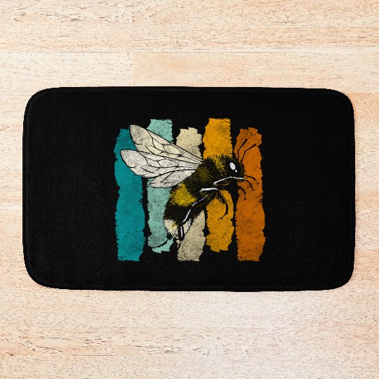 Honey Bee Nature Flowers Bees Bath Mats