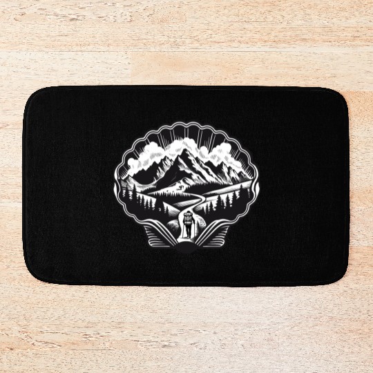 Pilgrim motif for the Way of St. James Bath Mats