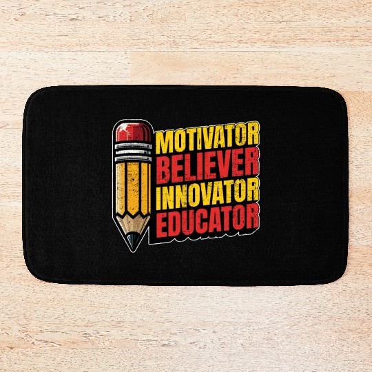 Literature Teacher Motivator Believer Bookworm Bath Mats