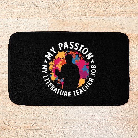 Literature Teacher My Passion My Bookish Educator Bath Mats