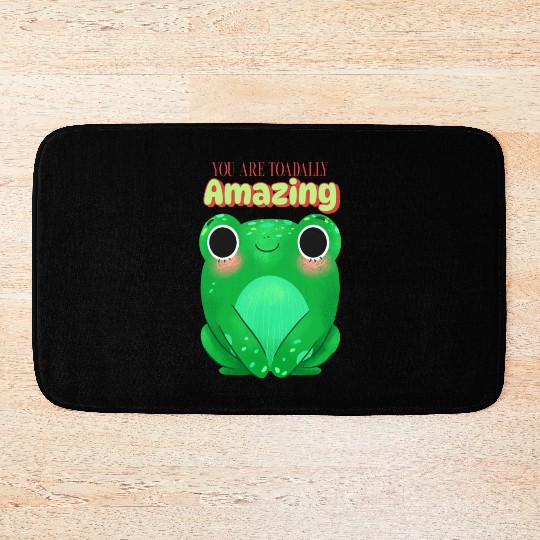 Toad with funny quote Bath Mats