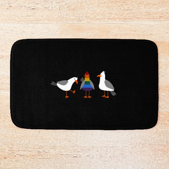 Seagull LGBT Gay Lesbian Rainbow Flagge Bath Mats