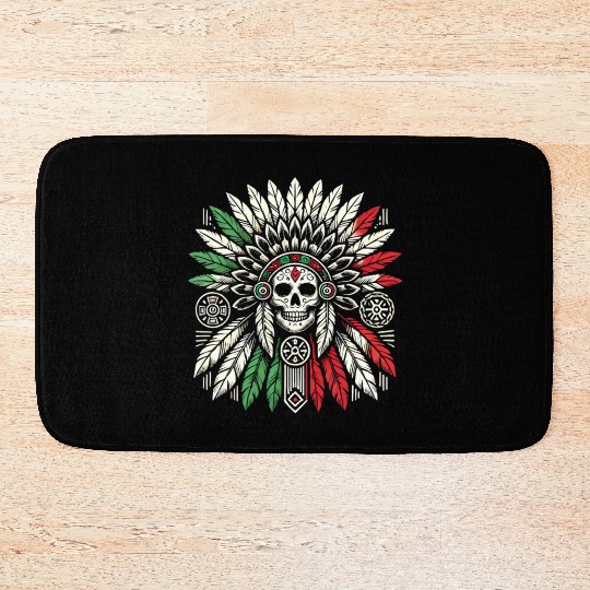 Aztec Warrior Indigenous Mexican Aztec Jaguar Bath Mats