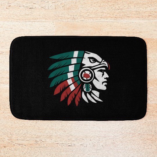 Aztec Warrior Indigenous Mexican Aztec Jaguar Bath Mats