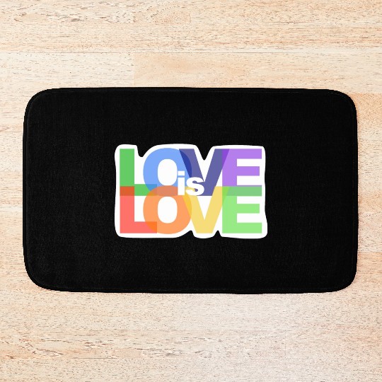 love is love lgbt rainbow colored Bath Mats