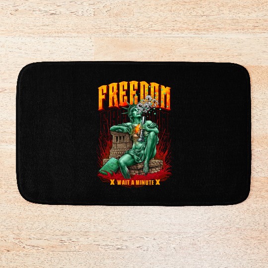 statue of liberty smoking #1 Bath Mats