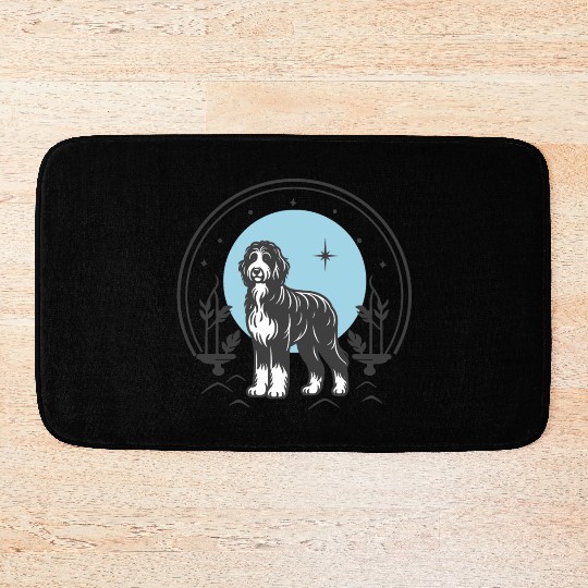 Bernedoodle Tarot Card Dog | Celestial and Starsee Bath Mats