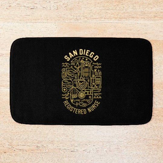 San Diego Registered Nurse Graphic Design Bath Mats