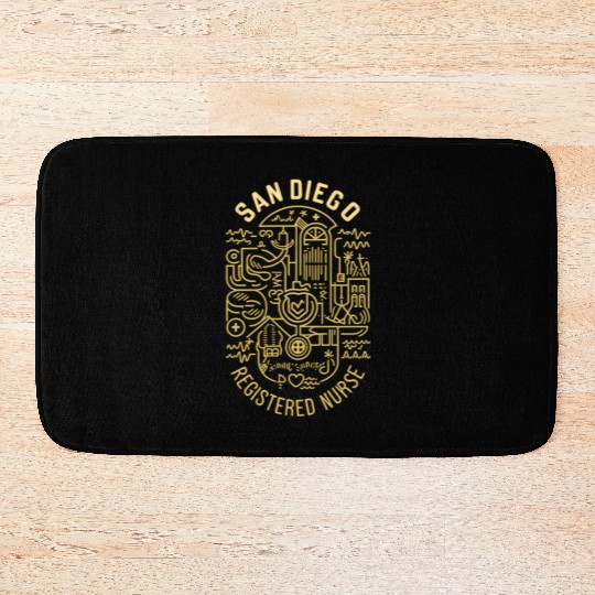 San Diego Registered Nurse Graphic Design Bath Mats