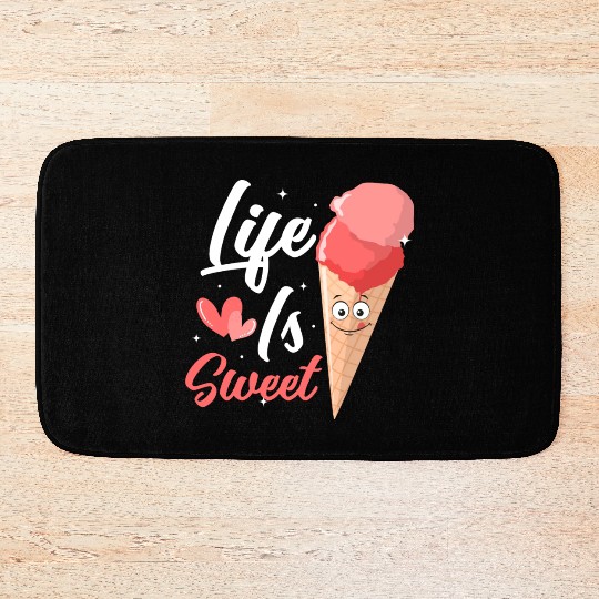 Life Is Sweet Cone Scoop Ice Cream Bath Mats