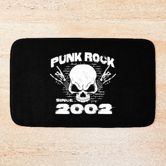 Punk Rock Since 2002 - Skull Rock Hands 22nd Bath Mats