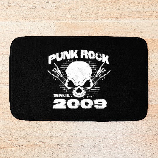 Punk Rock Since 2009 - Skull Rock Hands 15th Bath Mats
