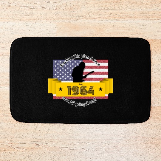 60th birthday Rocking this planet since 07/1964 Bath Mats