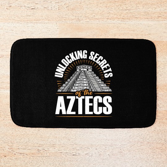 Aztec Pyramid Mayan Indigenous Mexican Aztec Bath Mats