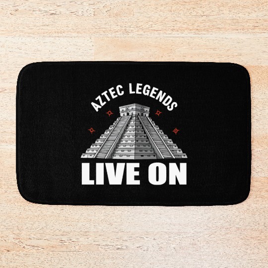 Aztec Pyramid Mayan Indigenous Mexican Aztec Bath Mats