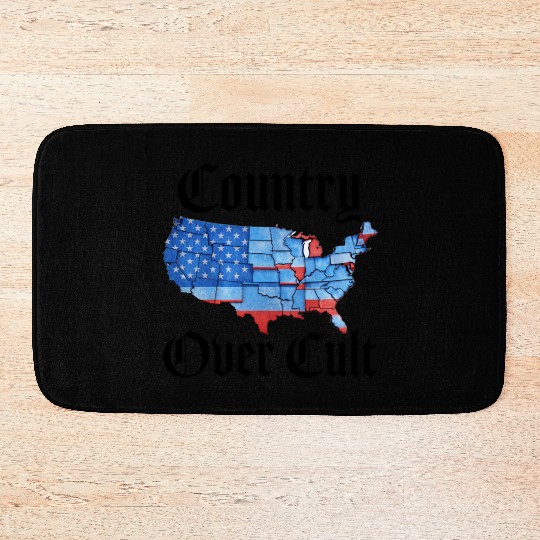 Country Over Cult Black Bath Mats