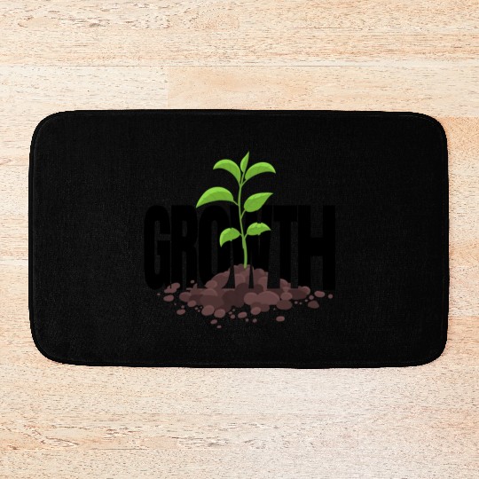 Growth Typography Design Bath Mats